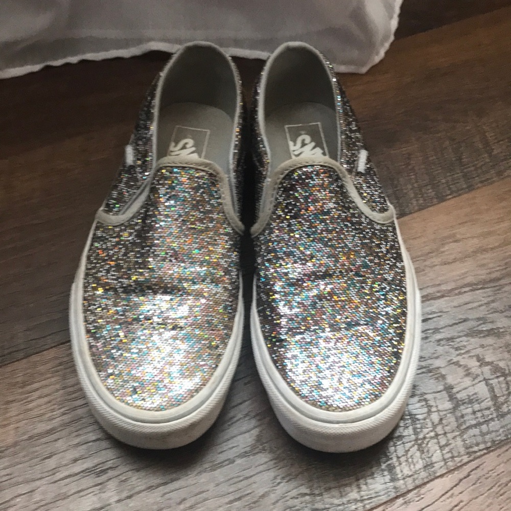 Glitter slip on vans